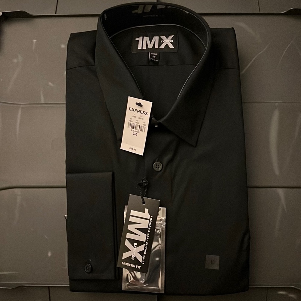 NWT - Express 1MX Dress Shirt | Size: 16 - 16.5 | Color: Black | Modern Fit